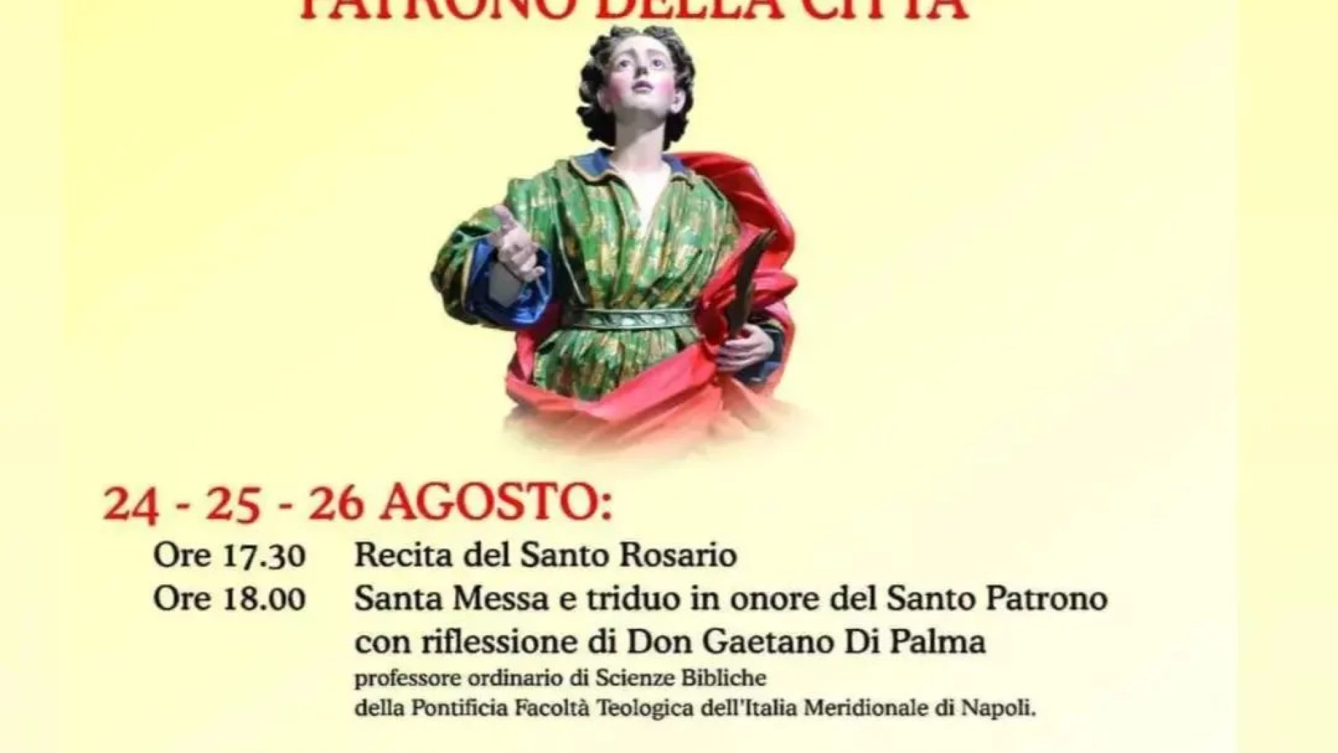Castel Di Sangro: il programma ufficiale dei festeggiamenti dedicato al patrono della città San Rufo.